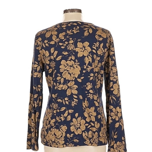 Karen Scott Metallic Floral Print Shirt - Picture 5 of 6